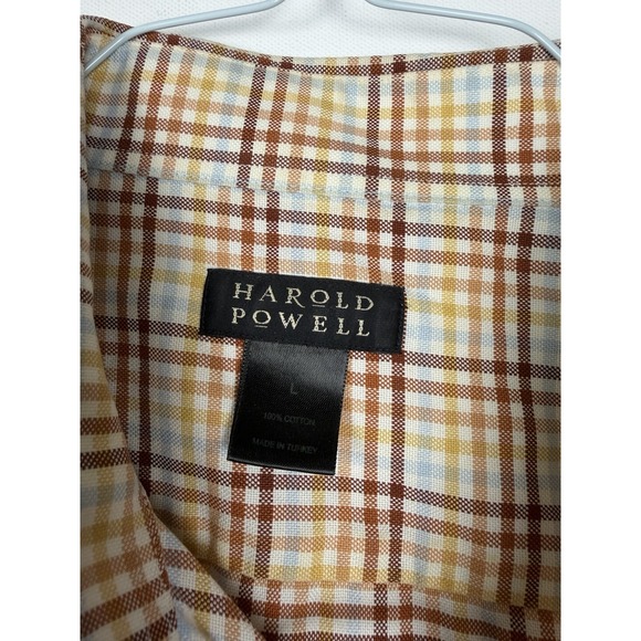 Harold Powell Shirt Mens Large Plaid‎ Preppy Business Casual - Picture 5 of 5
